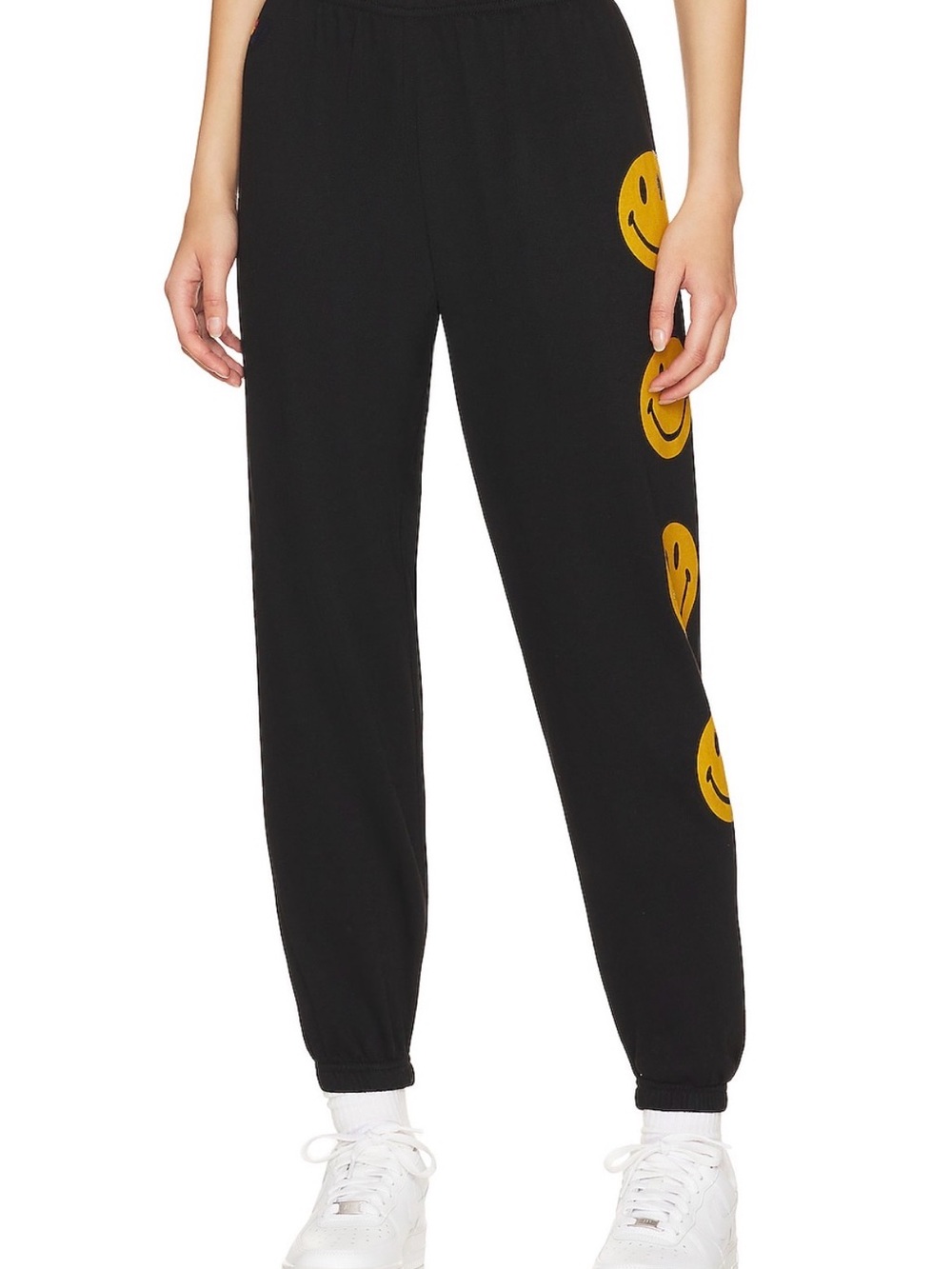 Aviator Nation Black Smiley Face Sweatpants